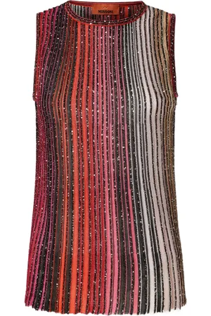 Missoni Sequin-embellished striped vest