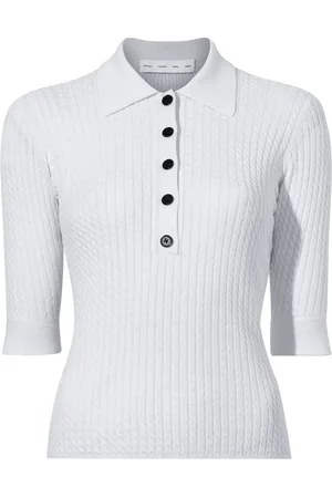 Proenza Schouler Sera braided-knit polo shirt