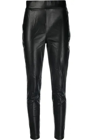 DKNY Slim-cut faux leather trousers