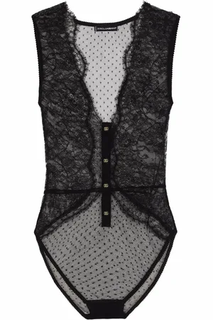 Dolce & Gabbana Plunge-neck lace bodysuit