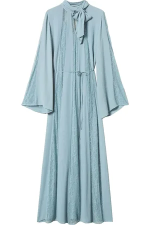 Twin-Set Lace-detail crepe maxi dress