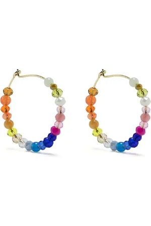 Anni Lu Bead-detail hoop earrings