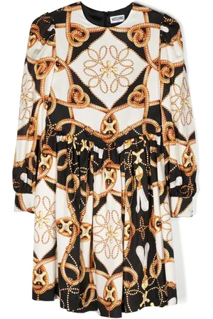Moschino Baroque-print long-sleeve dress