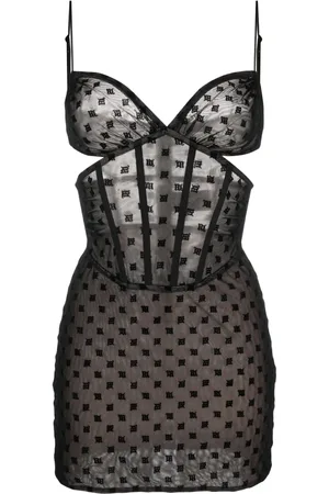 MISBHV Monogram-pattern corset minidress