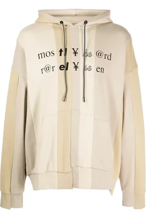 MOSTLY HEARD RARELY SEEN Spliced Text long-sleeve hoodie