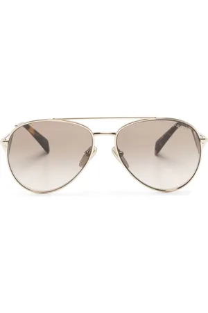Prada Enamel-triangle pilot-frame sunglasses