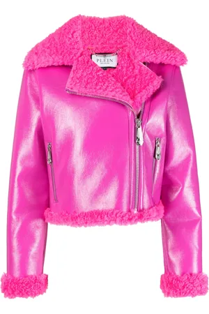 Philipp Plein Faux shearling-trim biker jacket