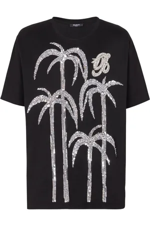 Balmain Sequin-embellished cotton T-shirt