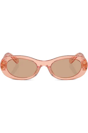 Miu Miu Logo-lettering oval-frame sunglasses