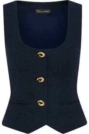 Oscar de la Renta O Button tweed vest