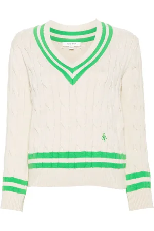 Sporty & Rich Cable-knit cotton jumper