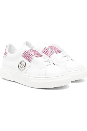 Philipp Plein Crystal-embellished leather sneakers
