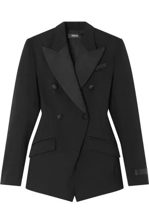 VERSACE Hourglass grain-de-poudre playsuit