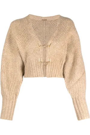 Cult Gaia Casella ribbed-knit cropped cardigan