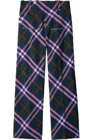 Burberry Plaid-check wool trousers