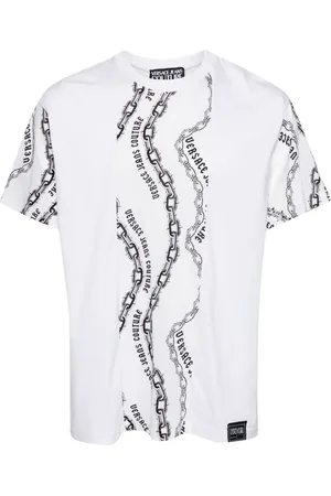 VERSACE Logo-print panelled T-shirt