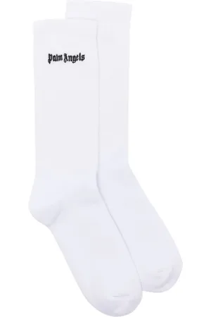 Palm Angels Logo-embroidered ribbed socks