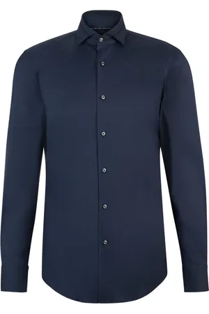 HUGO BOSS Spread-collar poplin shirt