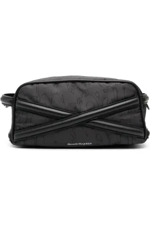 Alexander McQueen Cross-strap logo-print wash bag