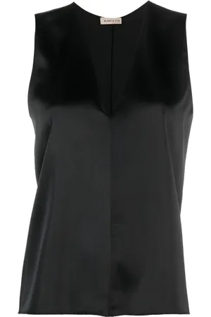 BLANCA V-neck satin tank top