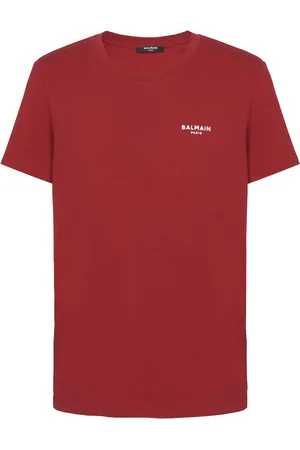 Balmain Flocked-logo organic cotton T-shirt