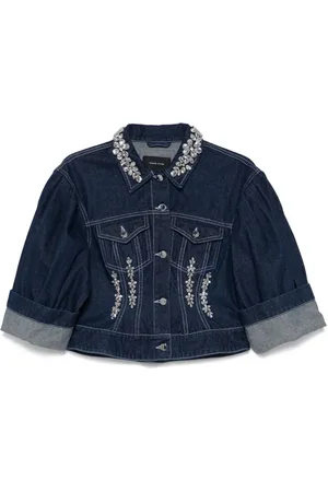 Simone Rocha Crystal-embellished denim jacket