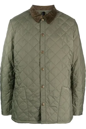 Barbour Corduroy-collar diamond-quilted jacket