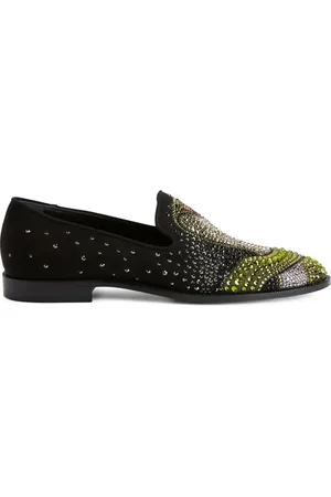 Giuseppe Zanotti Python crystal-embellished loafers