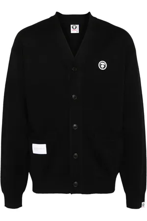 A Bathing Ape Logo patched cardigan