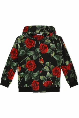 Dolce & Gabbana Interlock rose-print hoodie