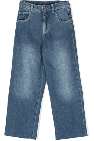 DOUUOD KIDS Logo-embroidered jeans