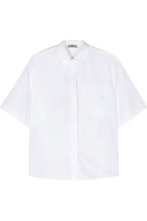 HERNO Logo-embroidered cotton shirt