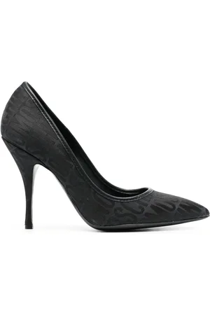 Moschino Logo-pattern stiletto pumps