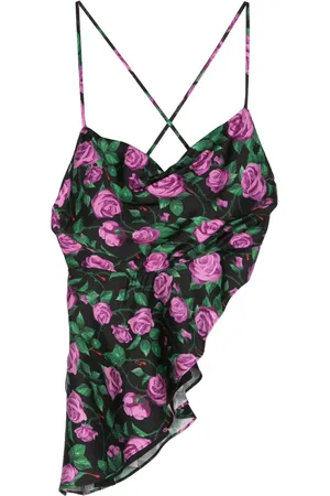 Chiara Ferragni Floral asymmetric tank top