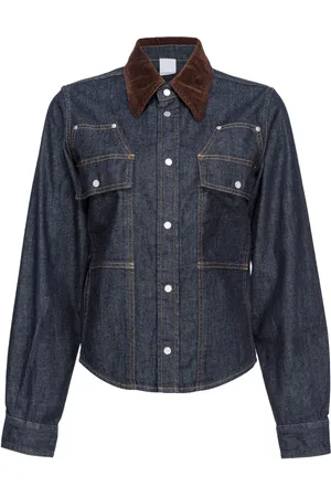 Pinko Contrast-stitching denim shirt