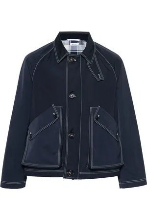 Thom Browne Contrast-stitching raglan jacket