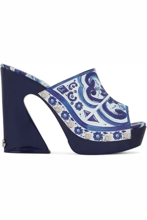 Dolce & Gabbana 105mm Majolica-print platform clogs