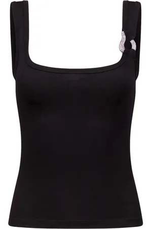 AREA Crystal-embellished top
