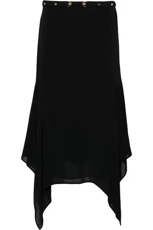 Pinko Asymmetric crepe de chine midi skirt