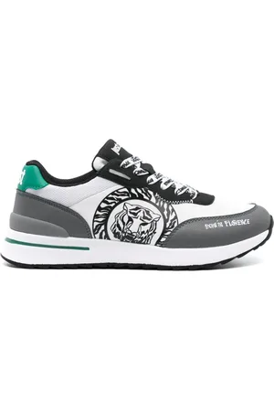 Roberto Cavalli Tiger Head-print leather sneakers