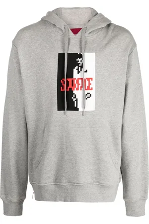 MOSTLY HEARD RARELY SEEN Say Hello To My Little Friend graphic-print cotton hoodie