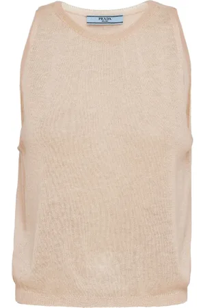 Prada Semi-sheer cashmere tank top