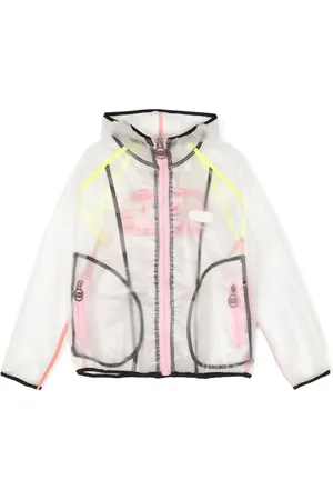 GCDS Logo-print transparent hooded jacket
