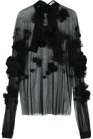 Viktor & Rolf Floral-embroidery long-sleeve blouse