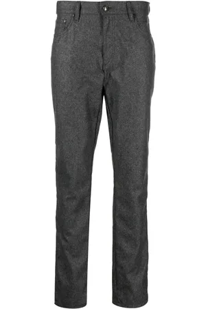 Hackett Flannel logo-patch straight-leg trousers