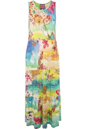 JOHNNY WAS Mix-print tiered dress
