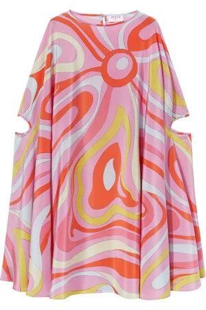 Puccini Marmo-print silk dress