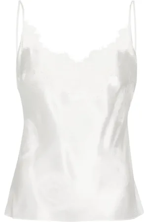 COPERNI Lace-trim silk tank top