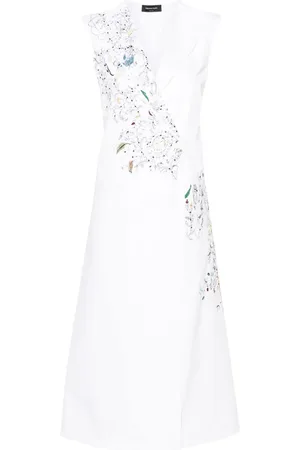 Fabiana Filippi Embroidered cotton wrap dress