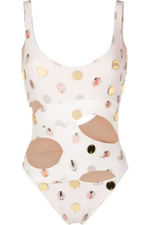 AMIR SLAMA Graphic-print cut-out one-piece swimsuit